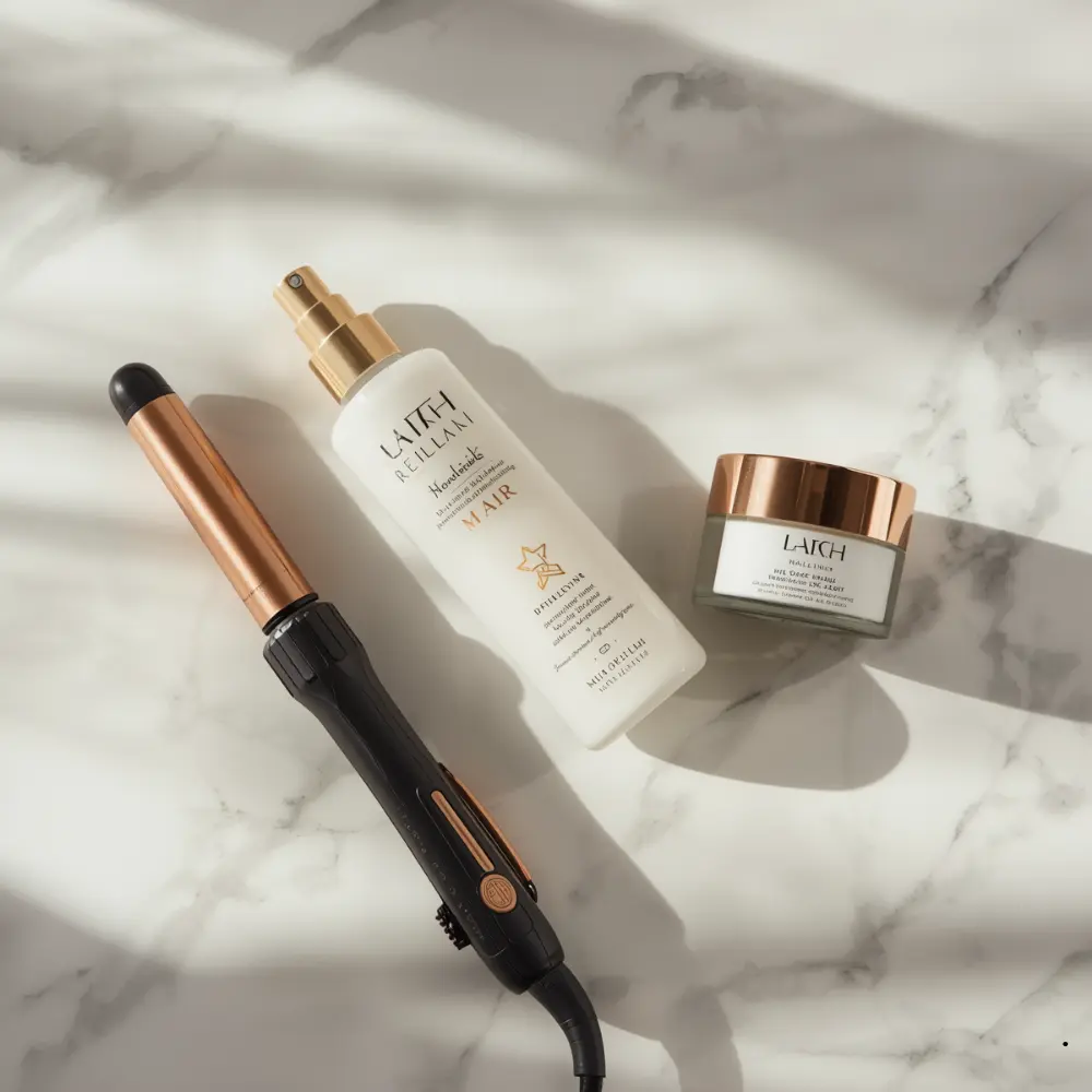 Hochwertige Pflegeprodukte und Hitzeschutz sind essenziell für perfekt gestylte und gesunde Balayage-Locken.