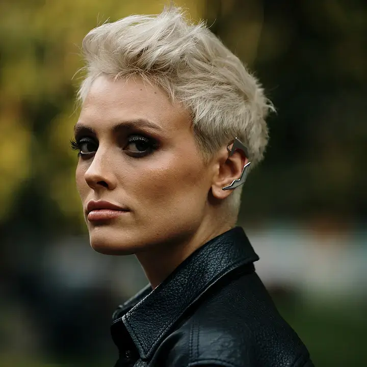 Voluminöser Pixie Cut als Kurzhaarfrisur, kombiniert mit Russian Volume Lashes im Beautycenter by Neta St. Gallen Winkeln.